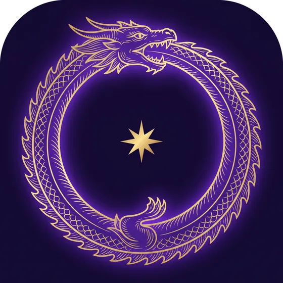 Esotrainer mark — a gold ouroboros circling an eight-pointed star